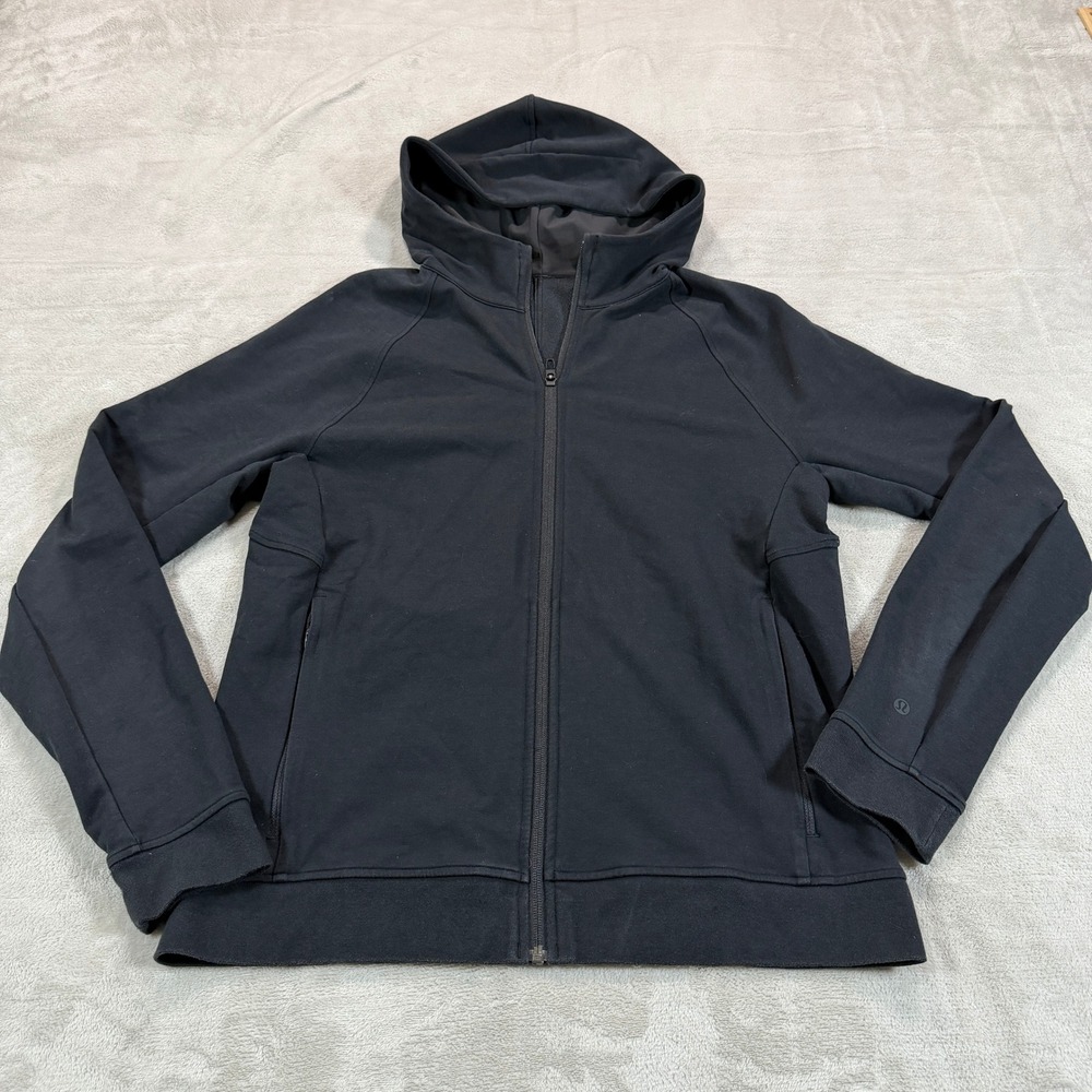 Lululemon Mens Medium Black Full Zip Scuba Style Hoodie Jacket Casual Workout